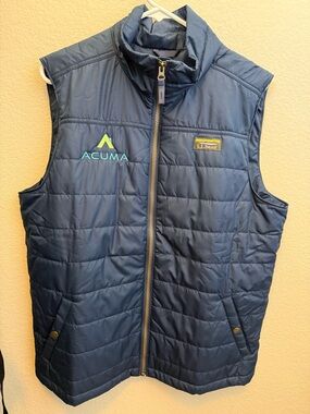 L.L.Bean Navy Insulated Vest with ACUMA Logo Patch